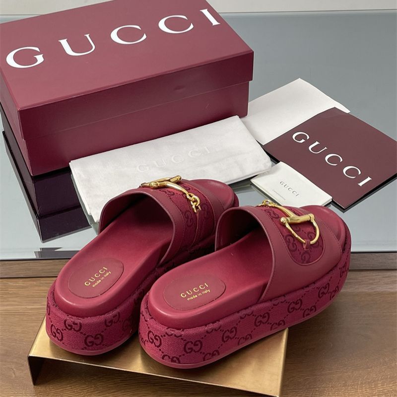 Gucci Women's Horsebit Slipper in GG Supreme