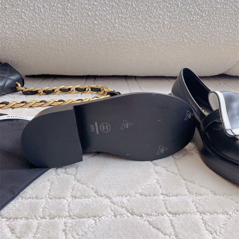 Chanel 24B Black And White Panda Loafers