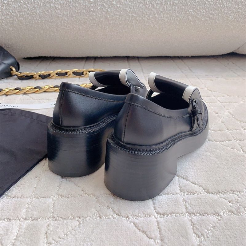 Chanel 24B Black And White Panda Loafers