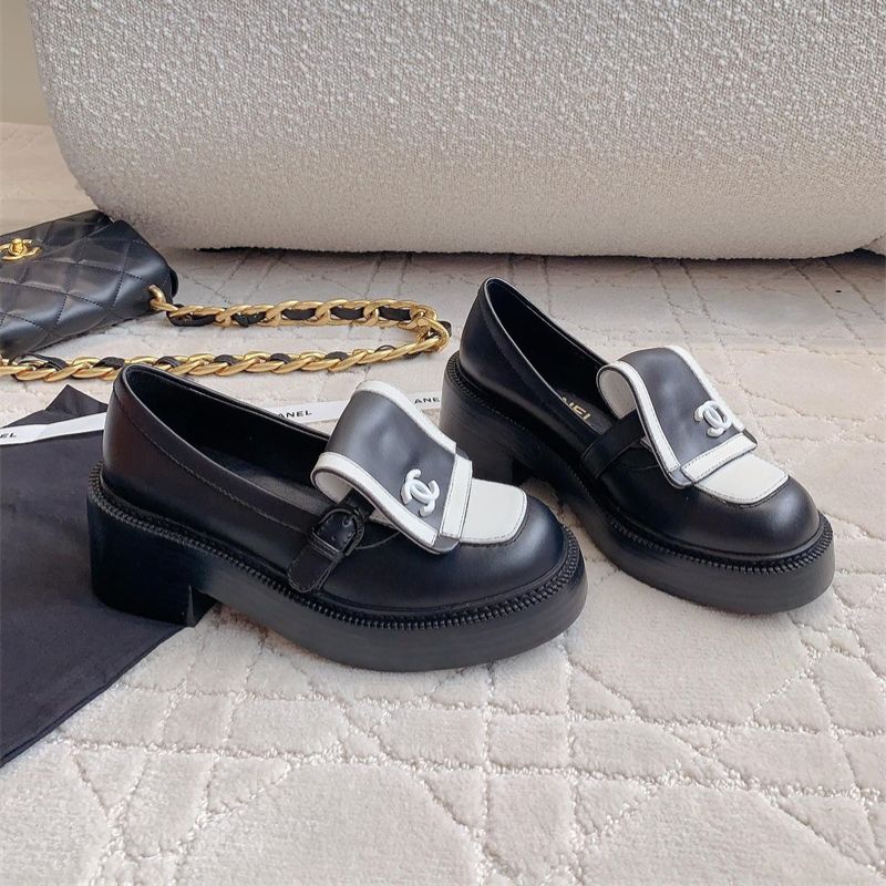 Chanel 24B Black And White Panda Loafers
