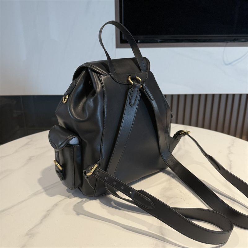 Black Leather Backpack Miu Miu