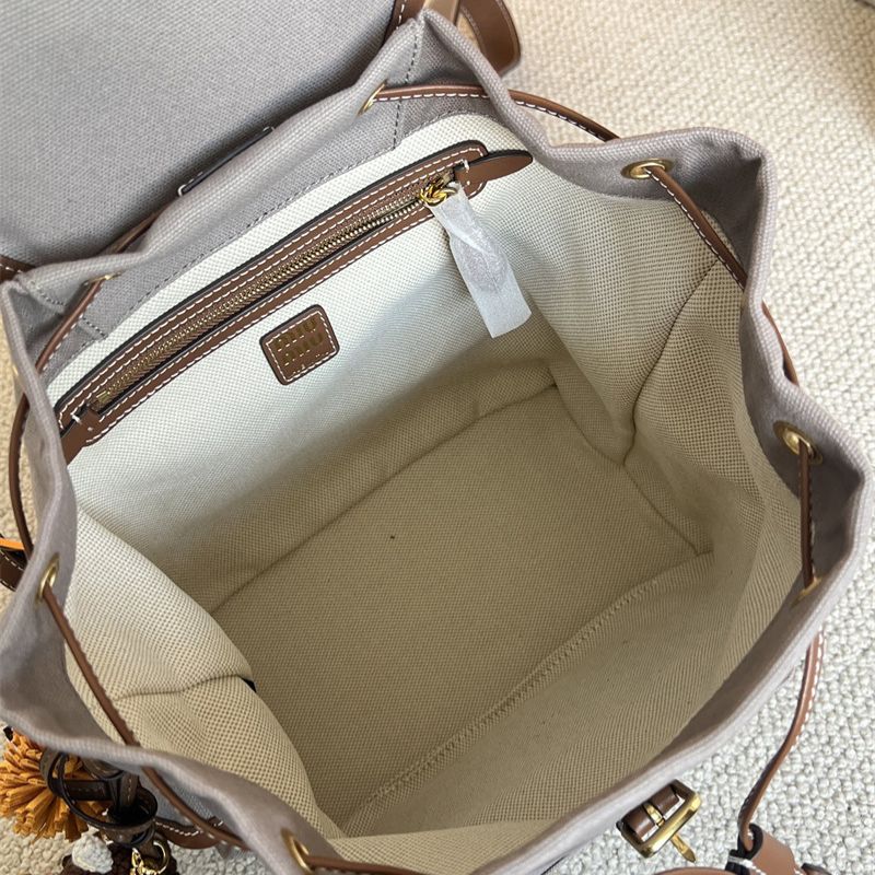 Miu Miu logo-lettering Gray Backpack