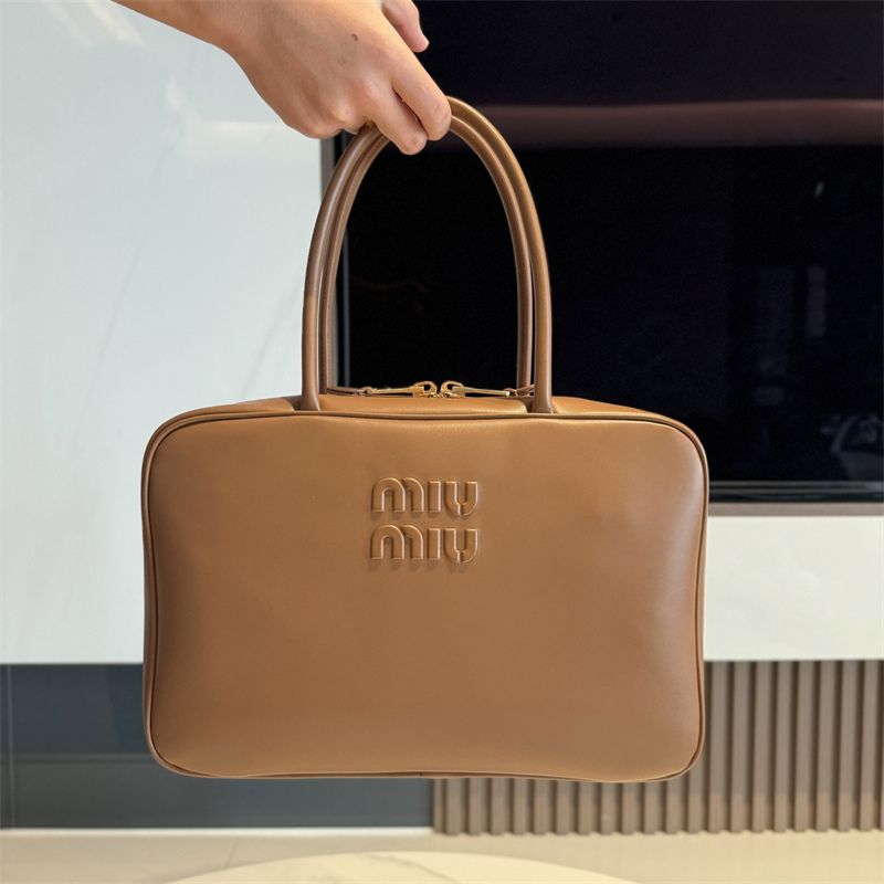 Miu Miu Leather Top handle Bag in Brown