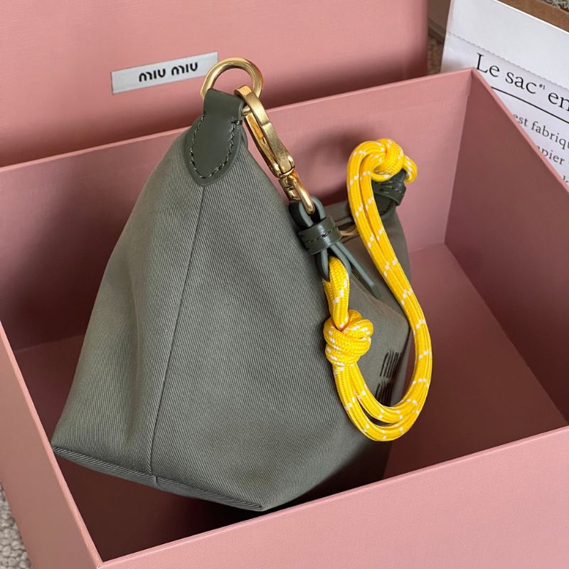 Miu Miu Gabardine Tote Grey Bag