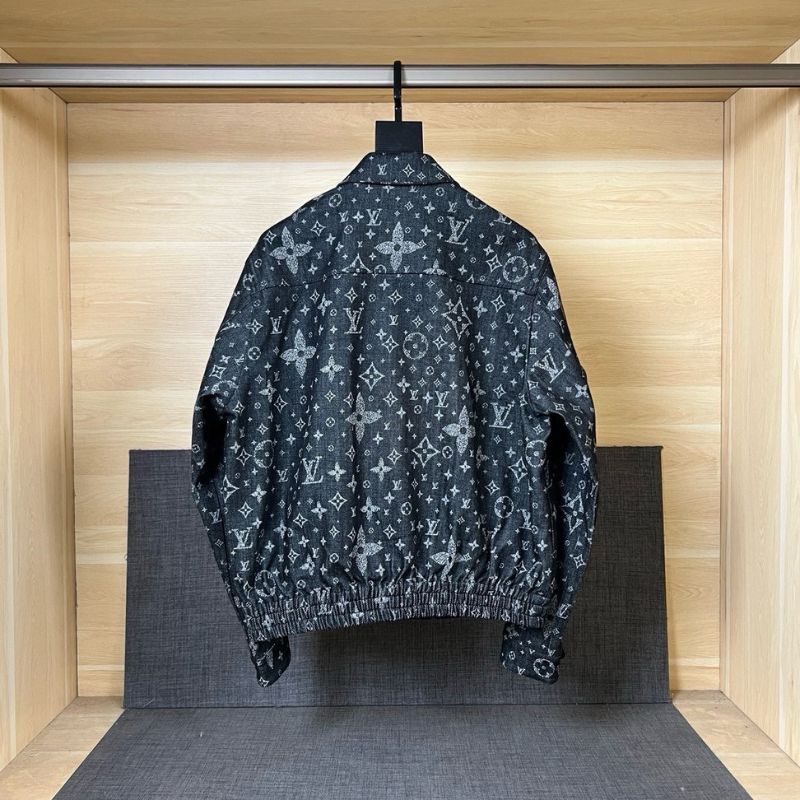 LV Monogram Crack Print Denim Jacket