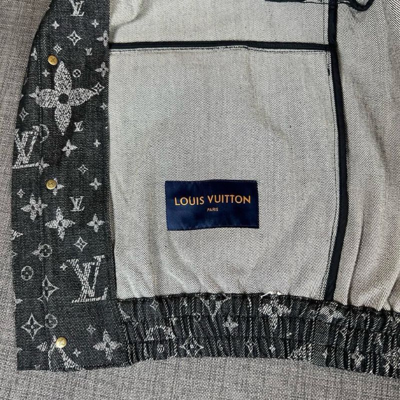 LV Monogram Crack Print Denim Jacket