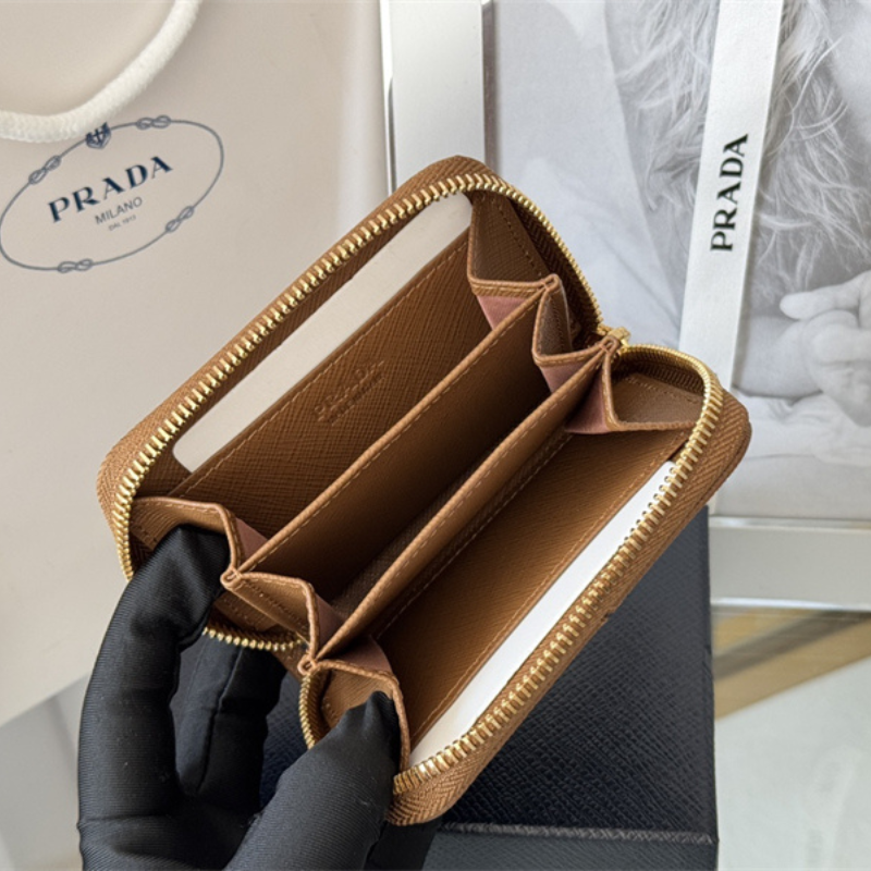 Prada Round Zipper Coin Purse Saffiano