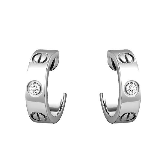 Love earrings, 2 diamonds