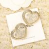 Crystal CC Twist Heart Earrings