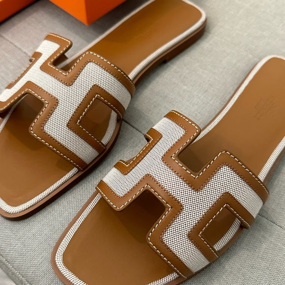 Hermes Oran Sandals Two Tone