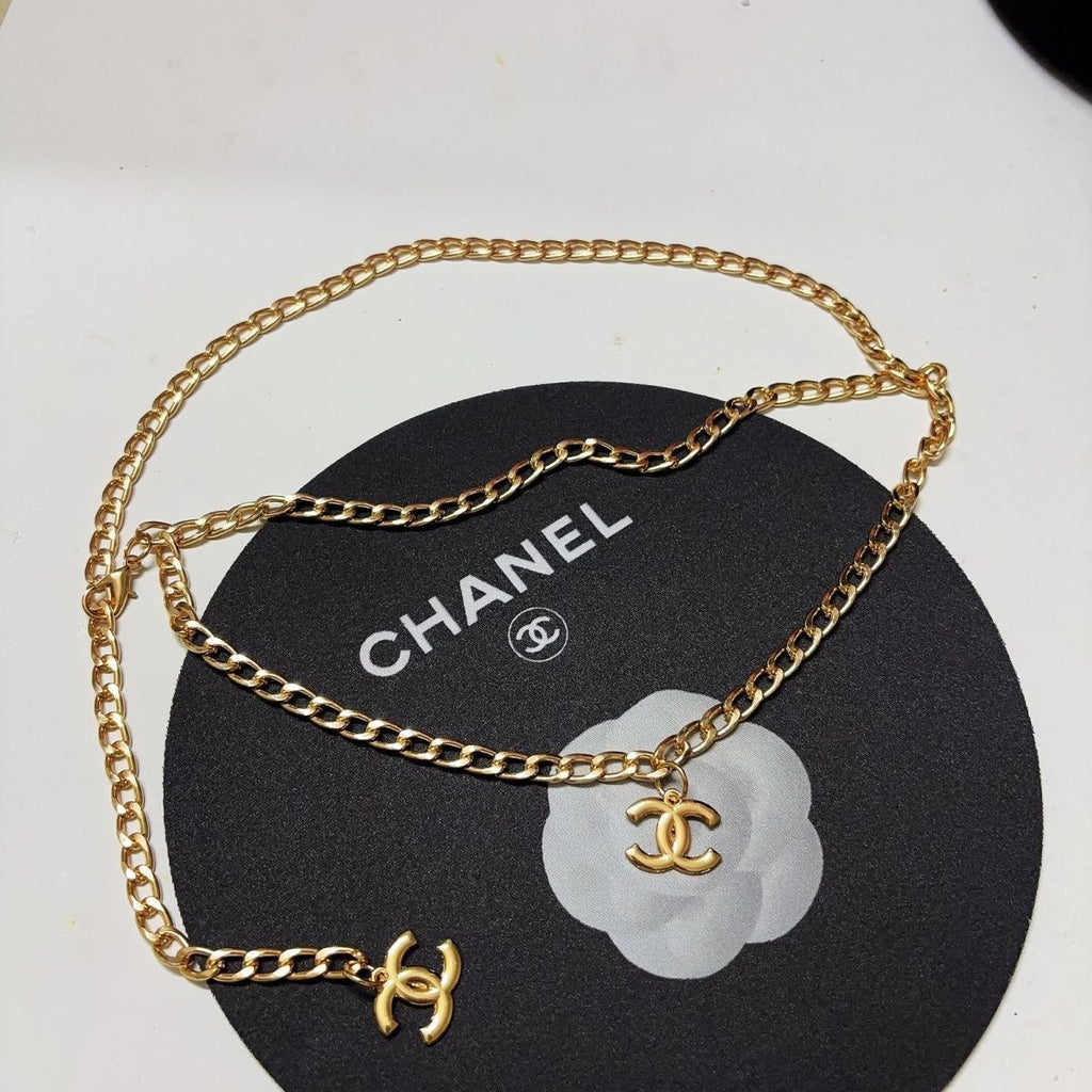 Chanel Large Gold Logo Belt