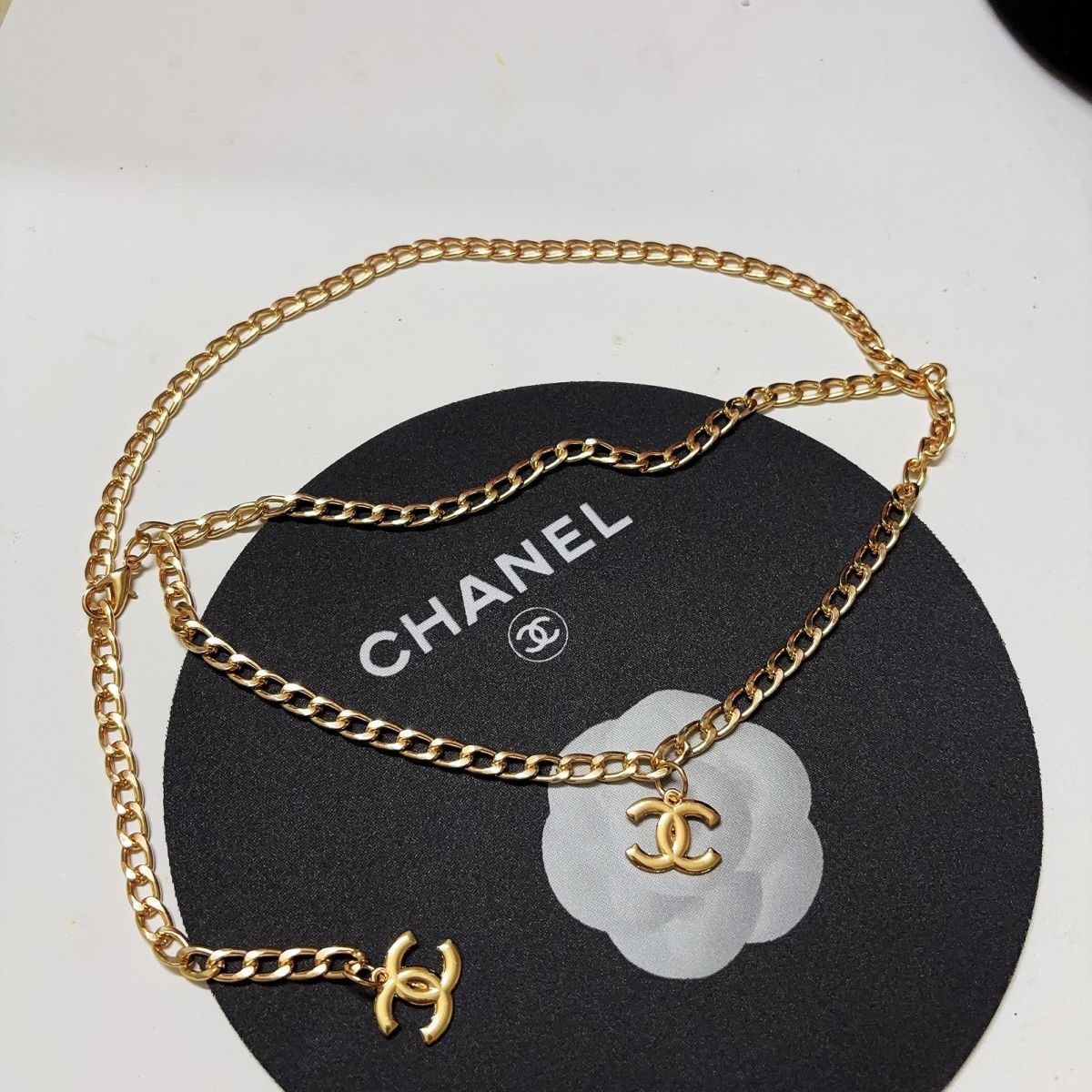 Chanel Large Gold Logo Belt