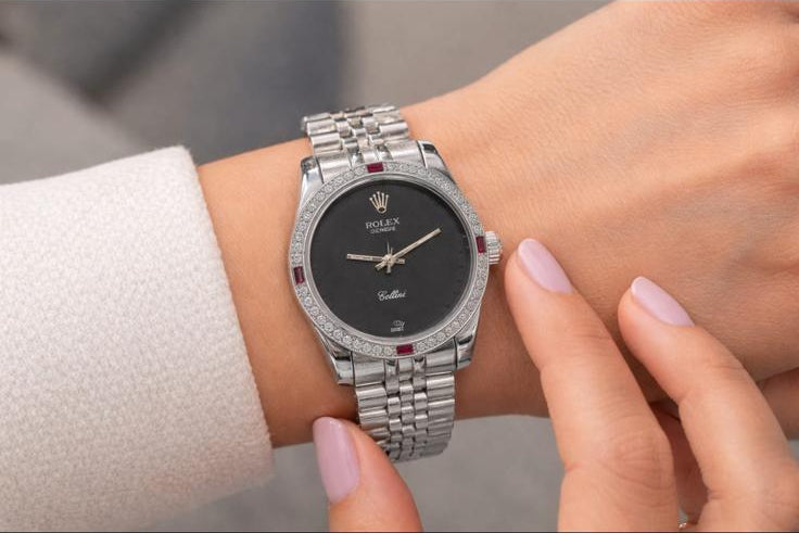 Rolex Silver Diamond Bezel