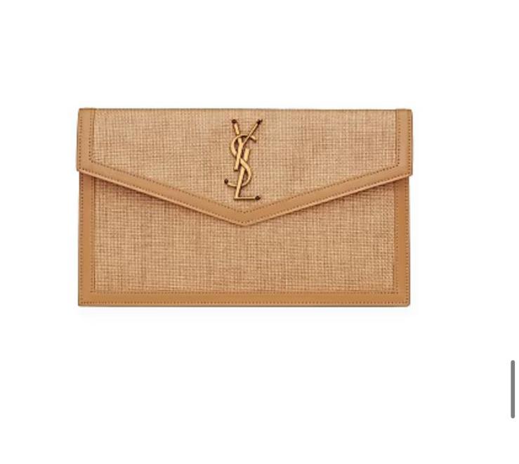 Micro Raffia Uptown Pouch