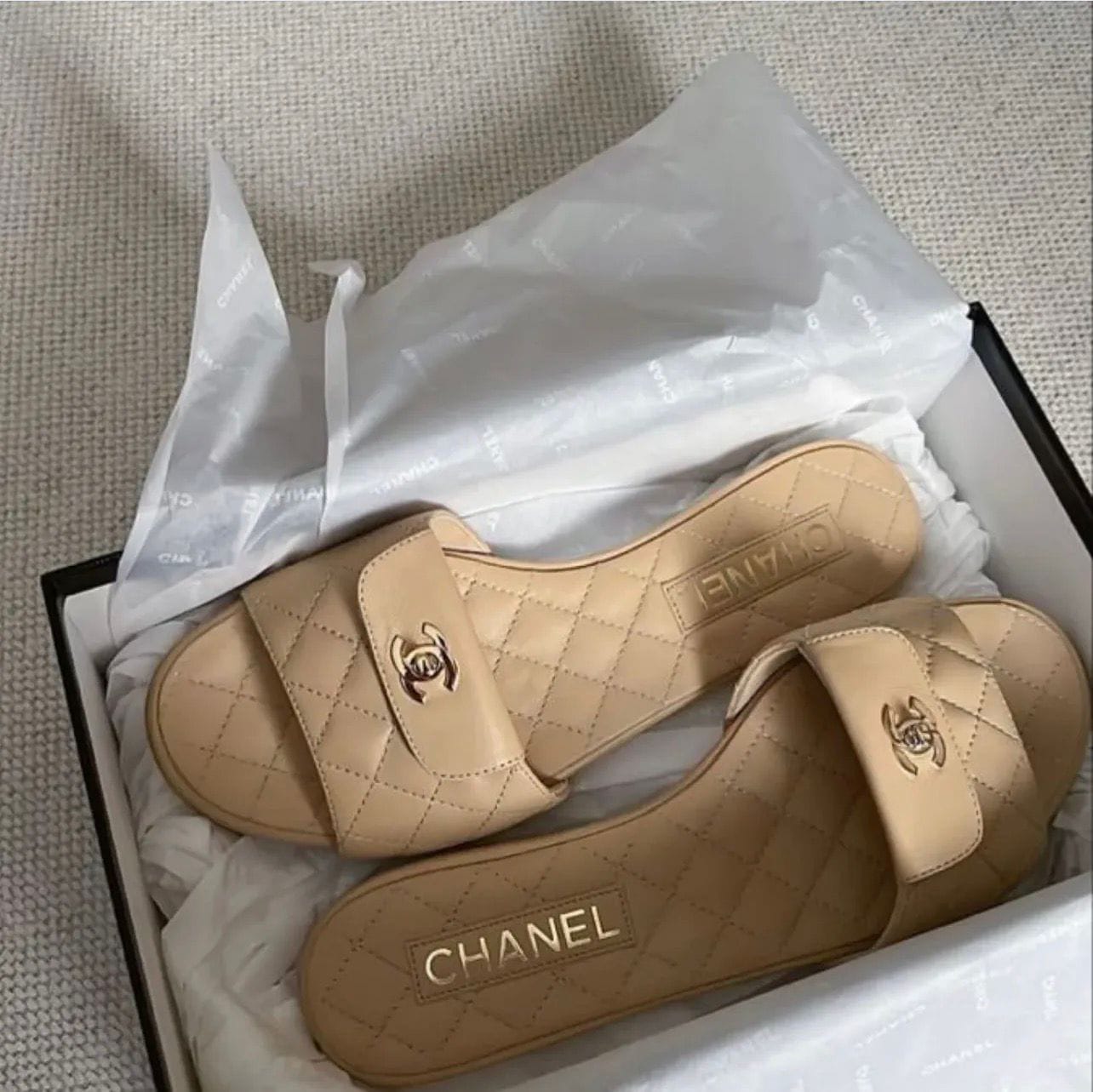 Chanel padded sandals