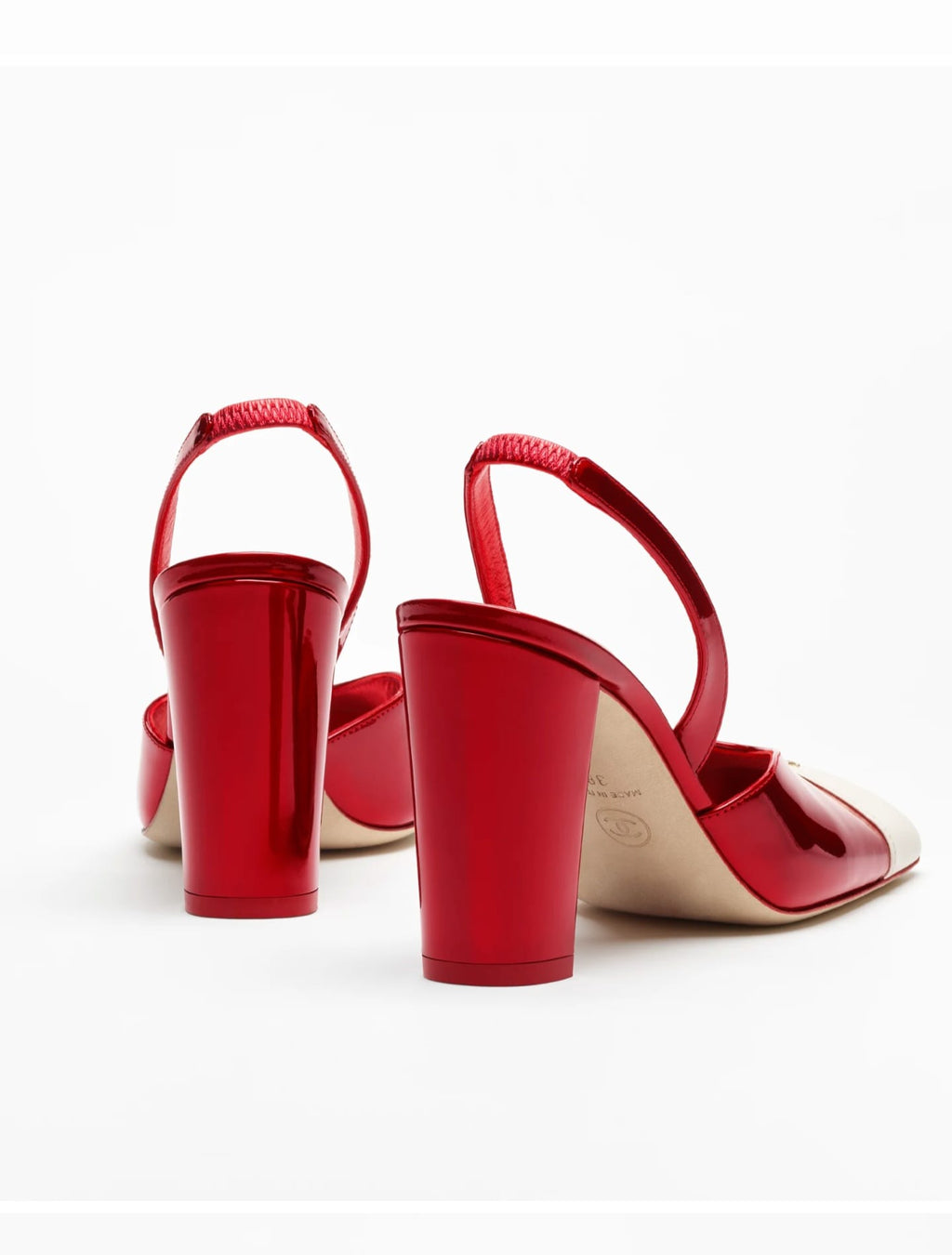 Chanel Slingbacks Red & Ivory