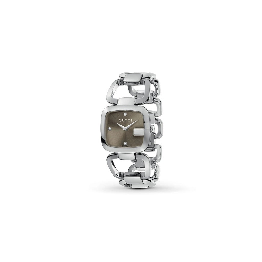 Gucci Brown Sunburst Dial Diamonds