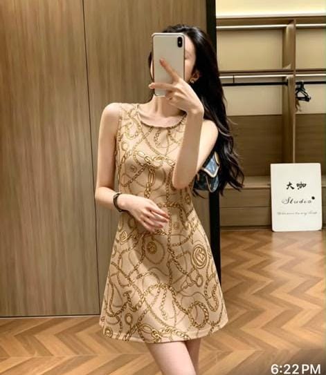 Women's sleeveless A-line mini dress