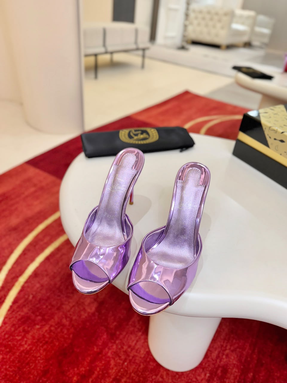 Christian Louboutin Metallic Mules