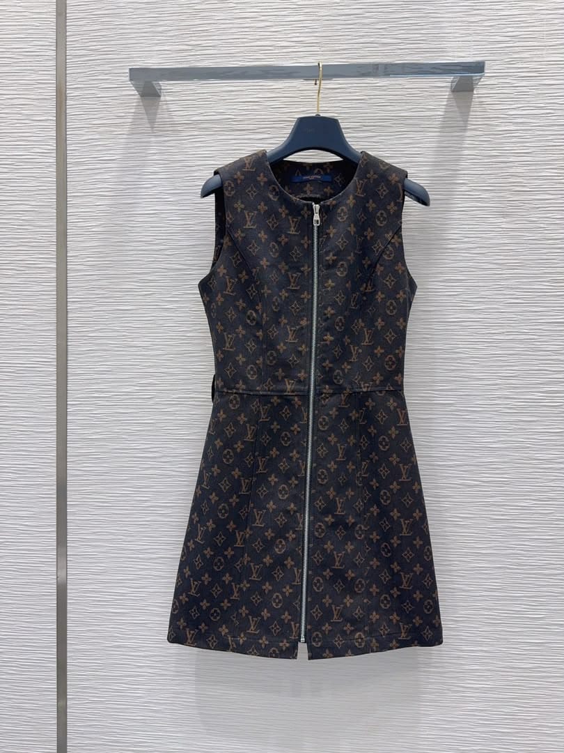 LV Monogram Zip Mini Dress