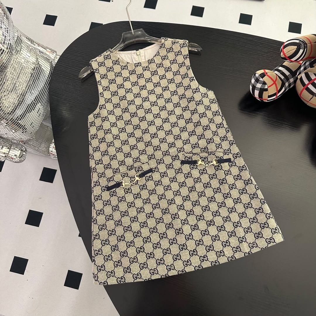 Gucci GG Monogram Sleeveless Mini Dress – Beige