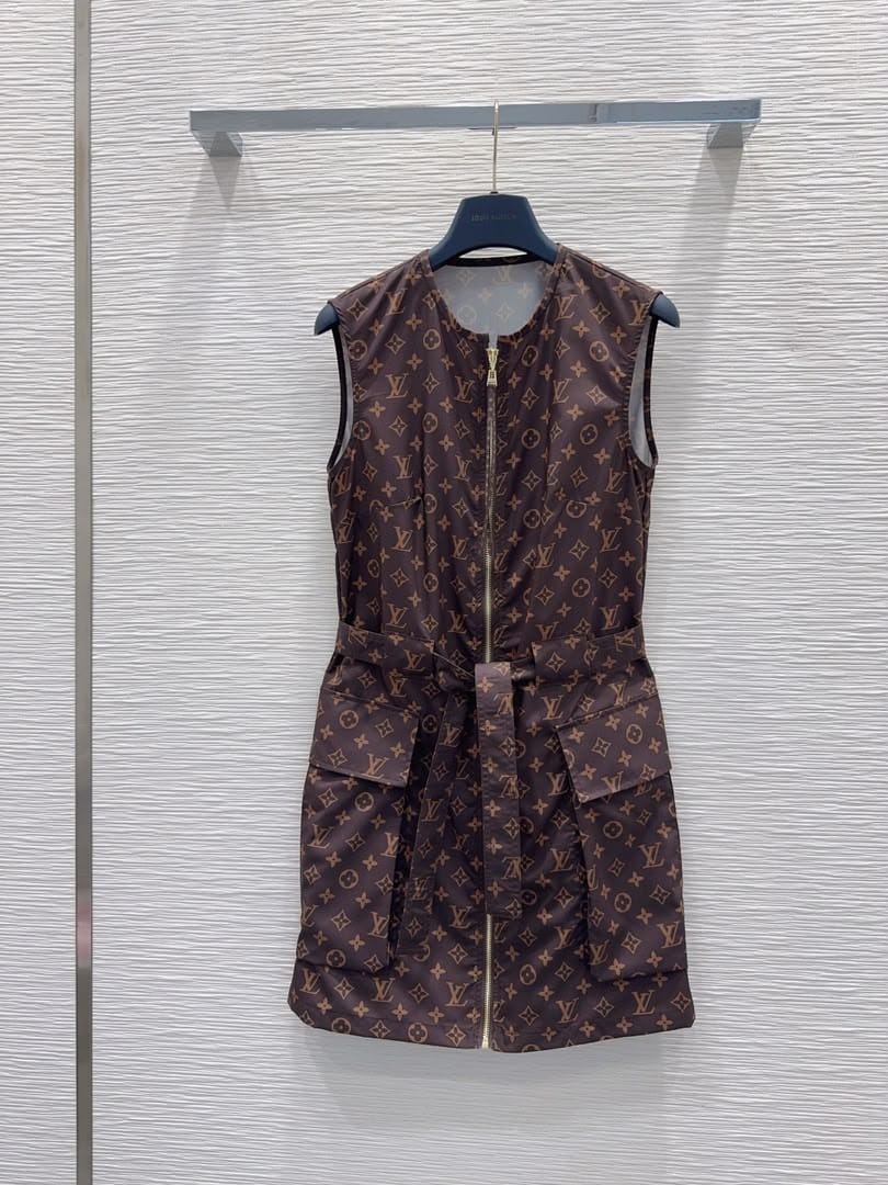 LV Monogram Utility Mini Dress – Brown