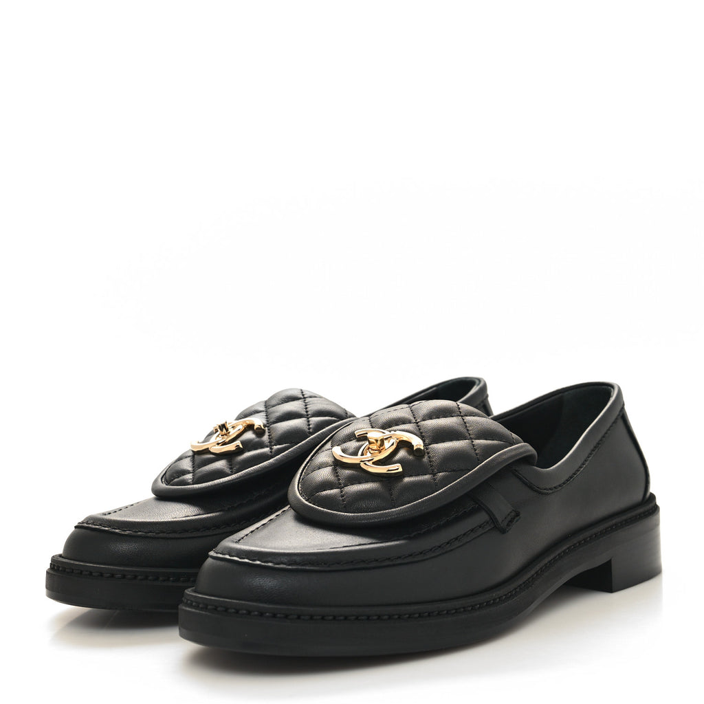 Chanel CC Turnlock Loafers Black