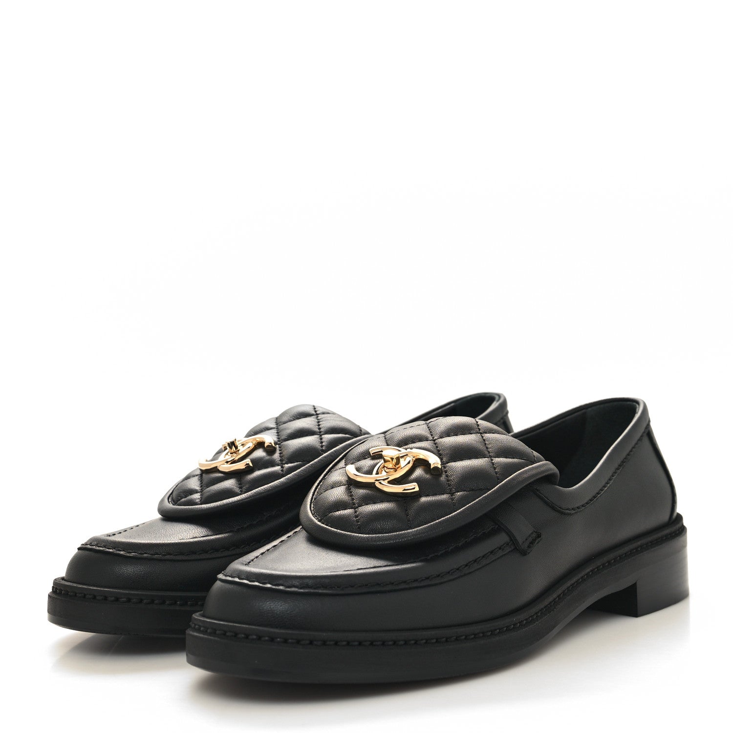 Chanel CC Turnlock Loafers Black