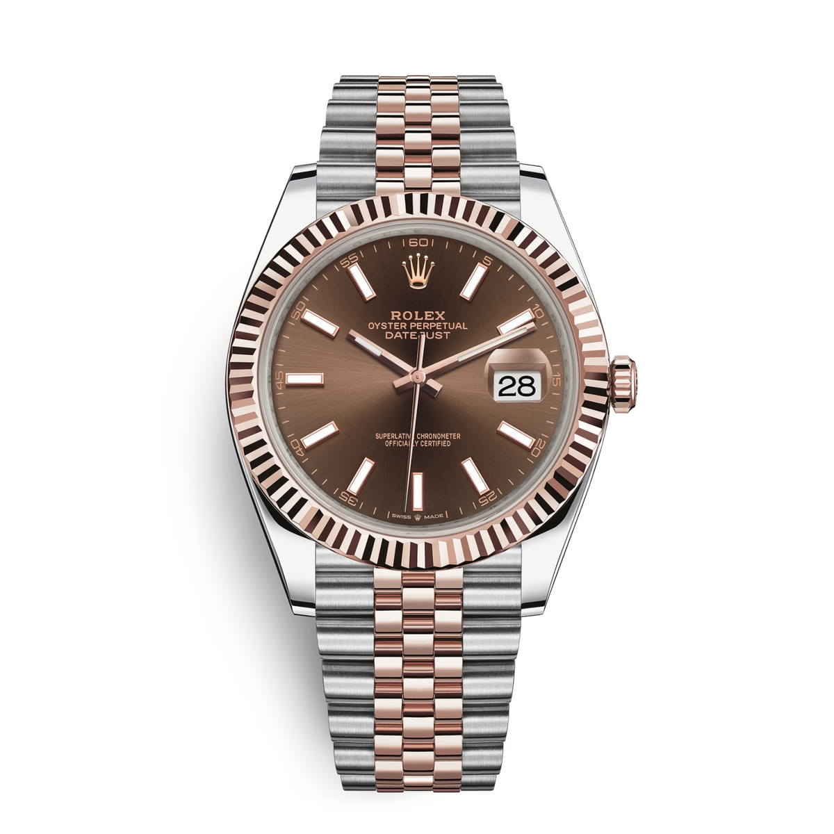 Rolex Datejust Rose Gold & Steel Jubilee Brown Dial