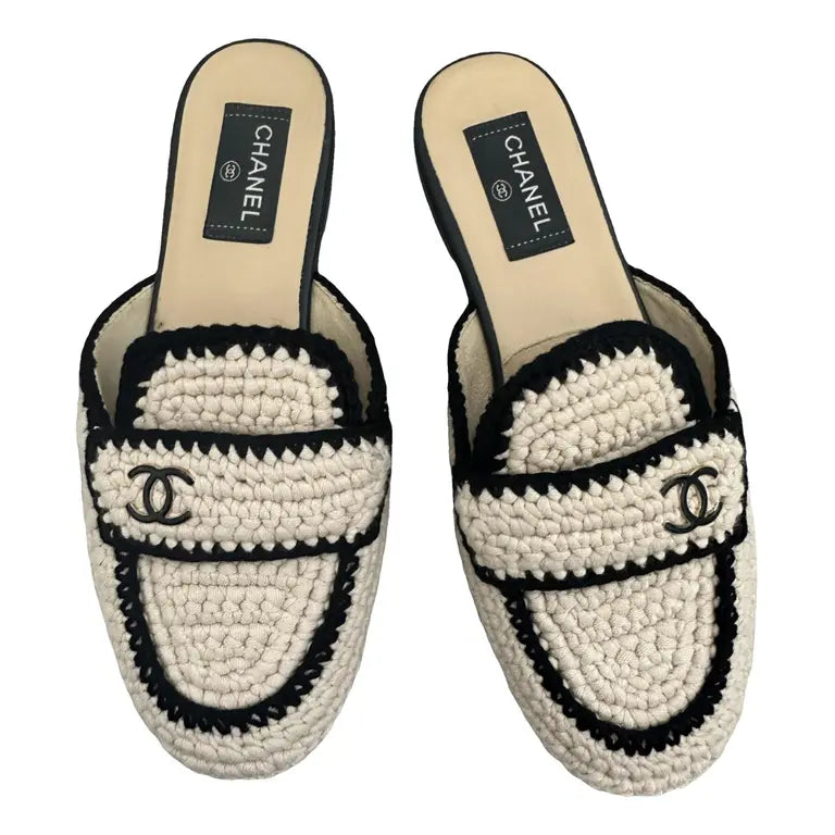 Cloth mules & clogs Chanel Beige size