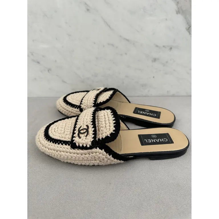 Cloth mules & clogs Chanel Beige size