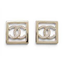 Chanel Gold Square Earrings