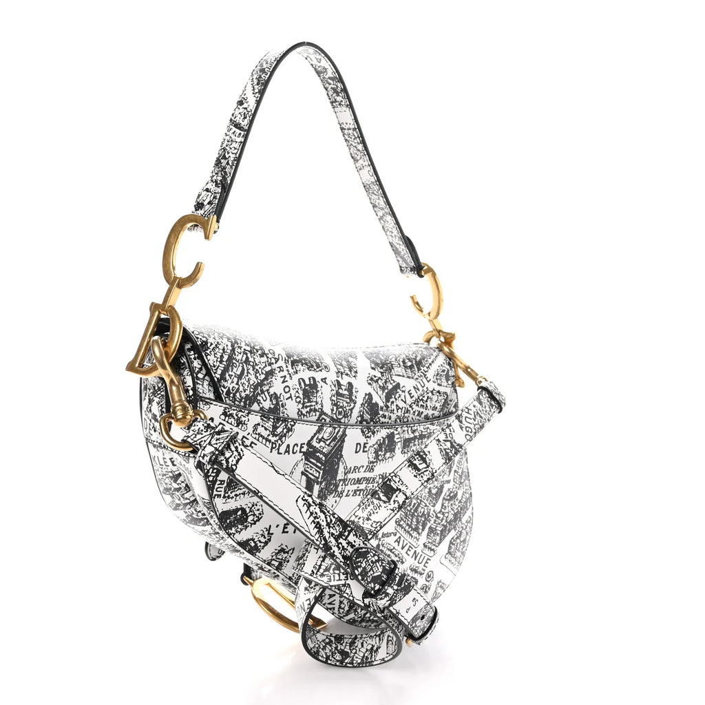 Plan De Paris Printed Saddle Bag