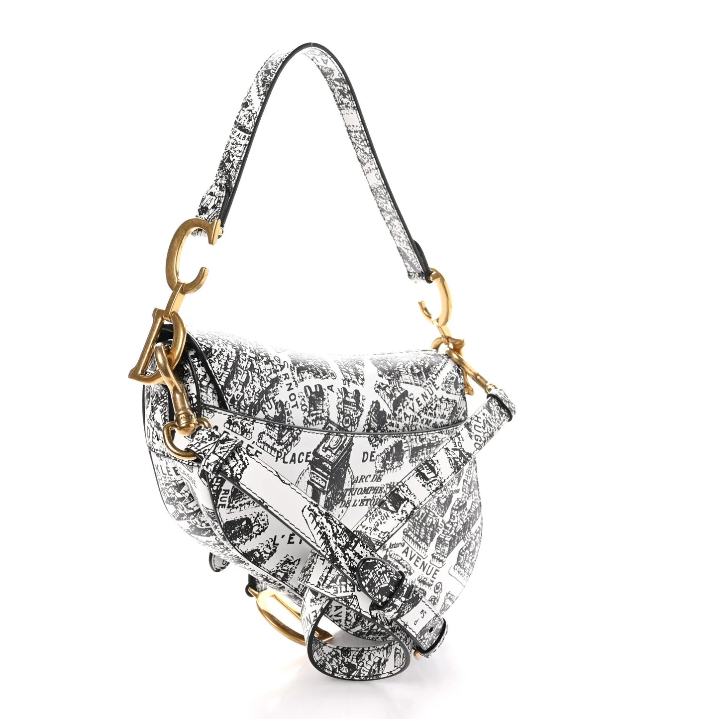 Plan De Paris Printed Saddle Bag