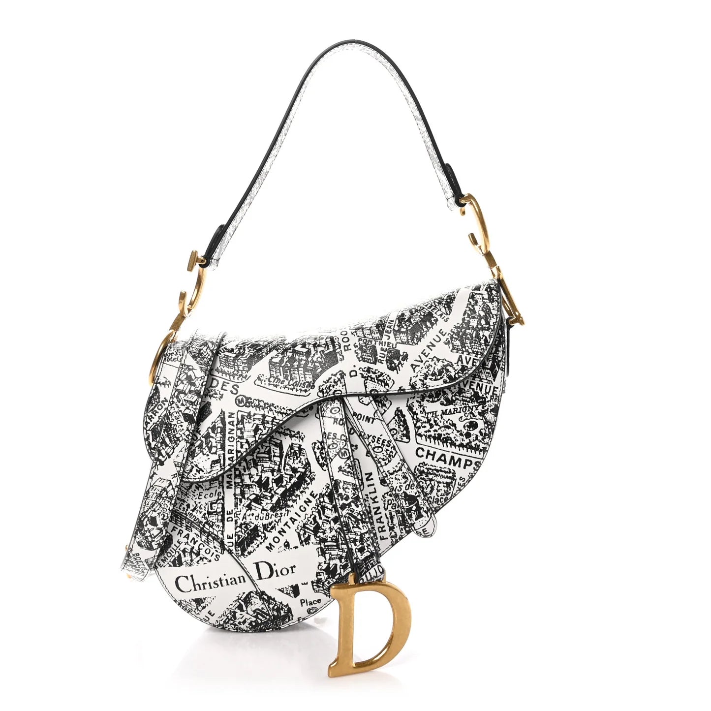 Plan De Paris Printed Saddle Bag