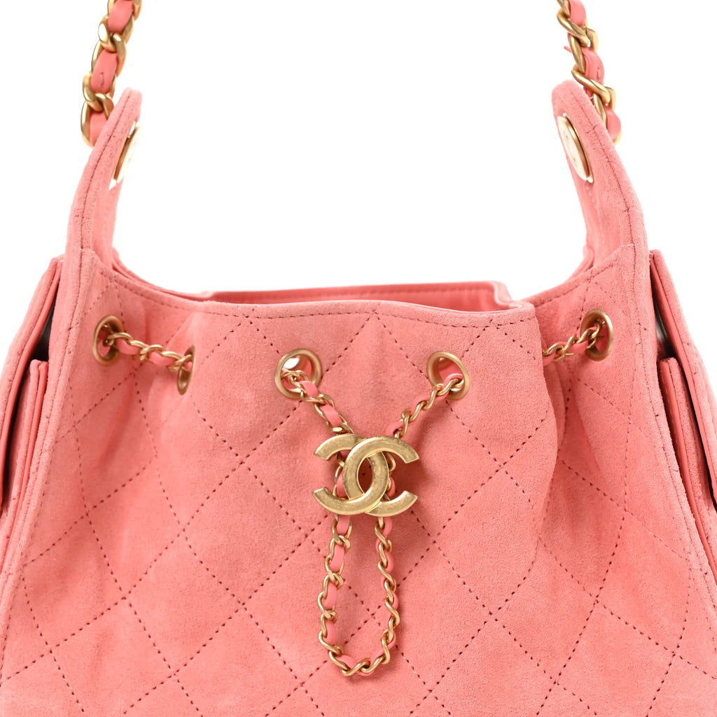 Suede Chanel Handbag Pink