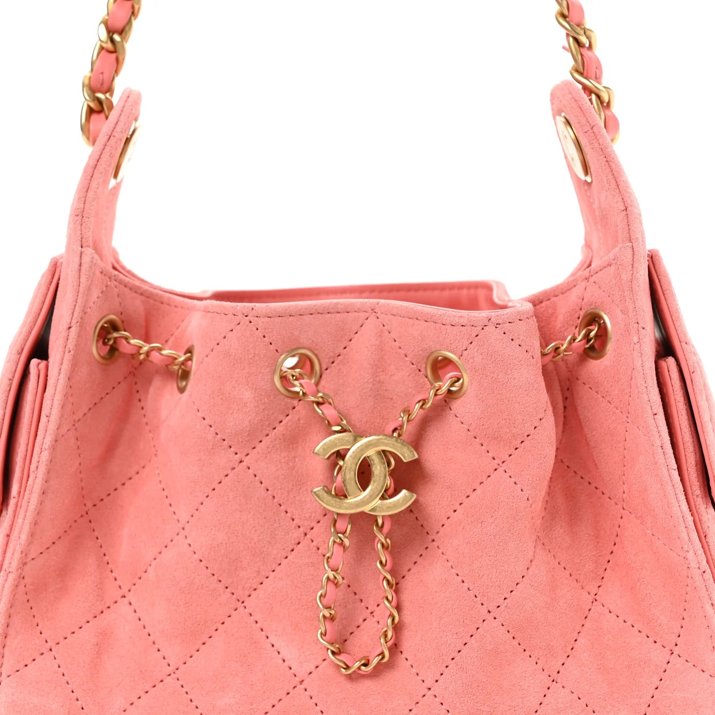 Suede Chanel Handbag Pink