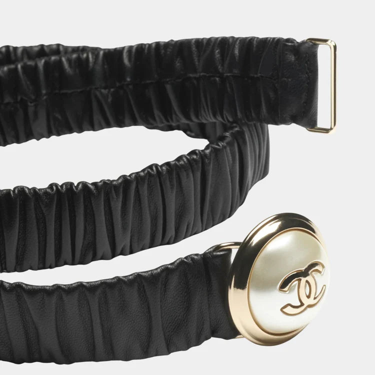 CHANEL Belt Metal & Resin Black