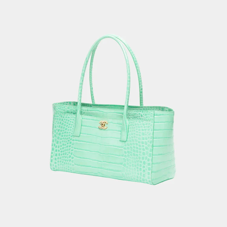 Chanel Green Croc Embossed