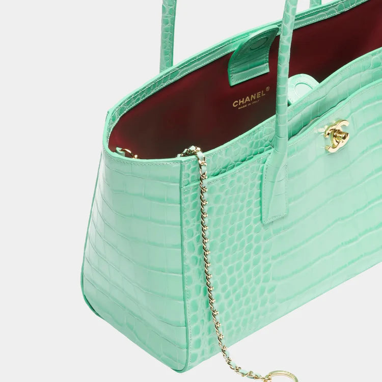 Chanel Green Croc Embossed