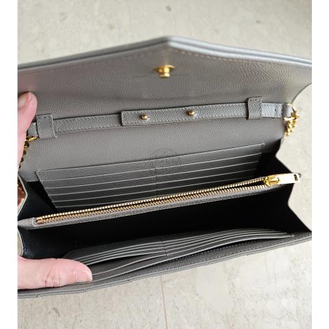 Ysl Grey Wallet On Chain