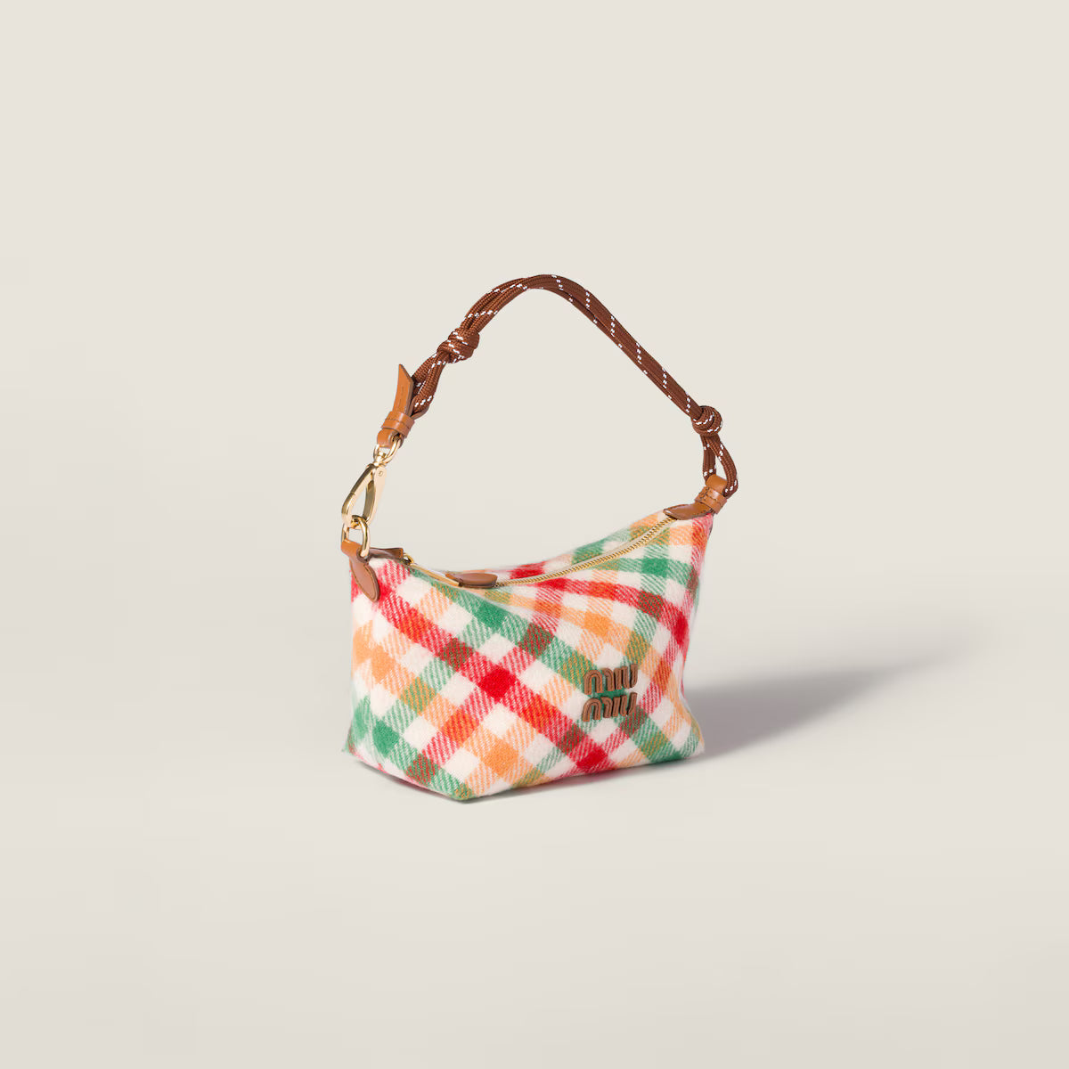 Miu Miu Plaid wool pouch