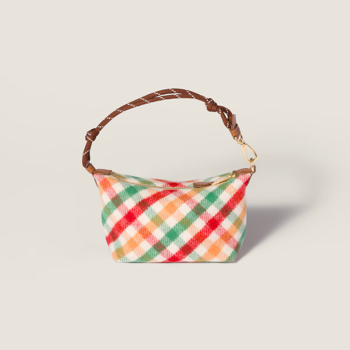 Miu Miu Plaid wool pouch