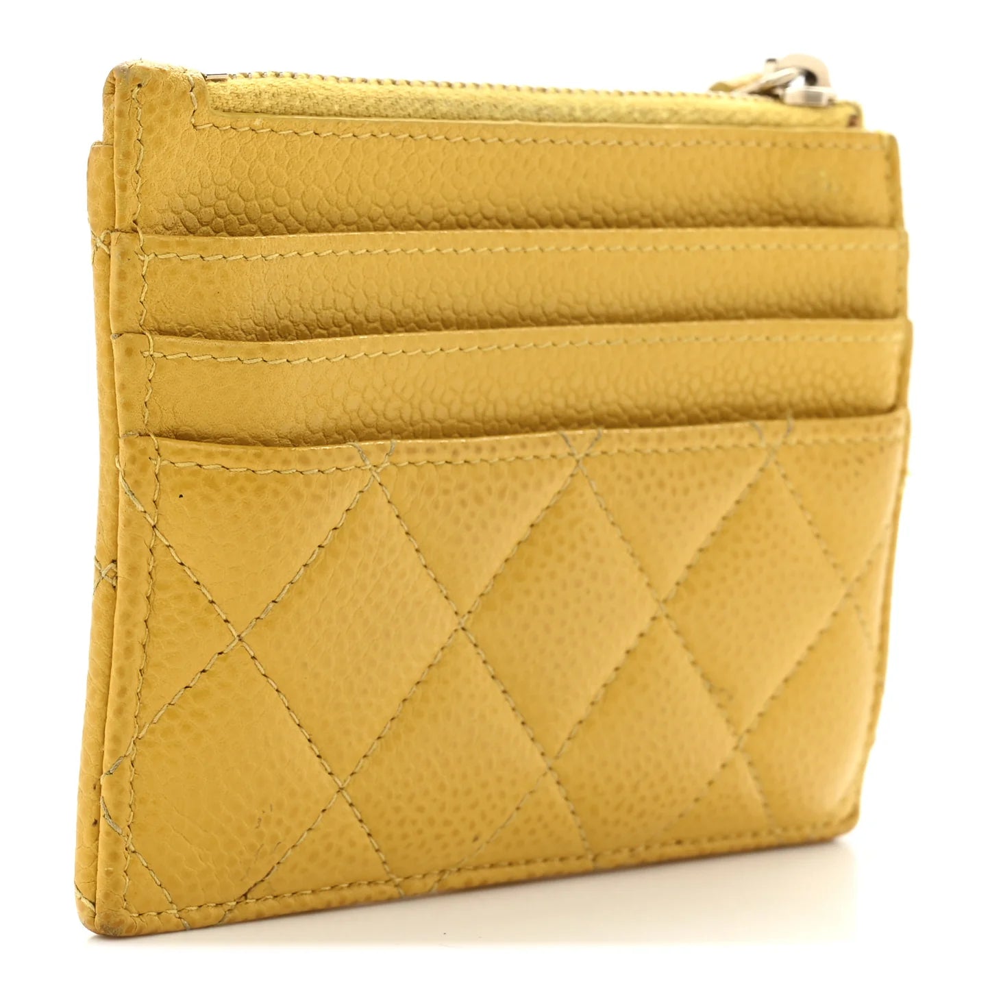 Caviar Zip Card Holder Yellow