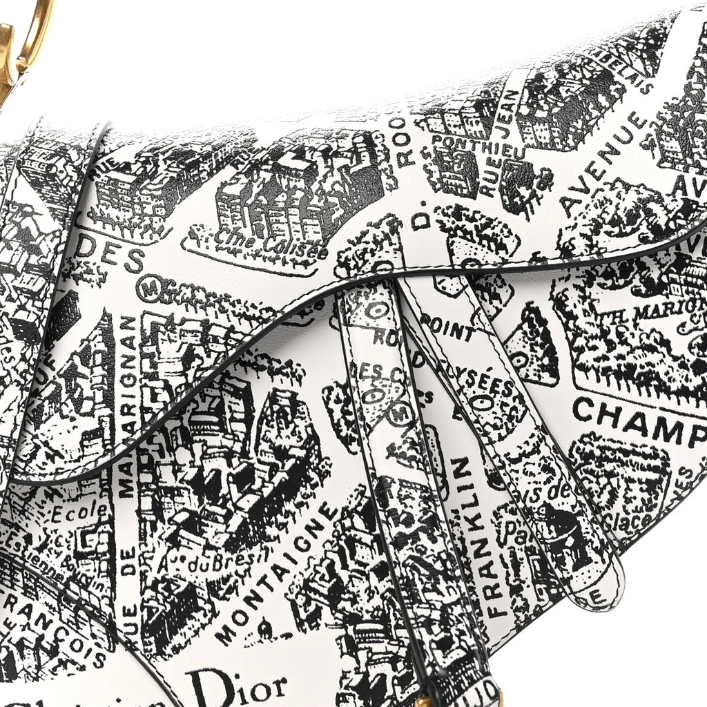 Plan De Paris Printed Saddle Bag