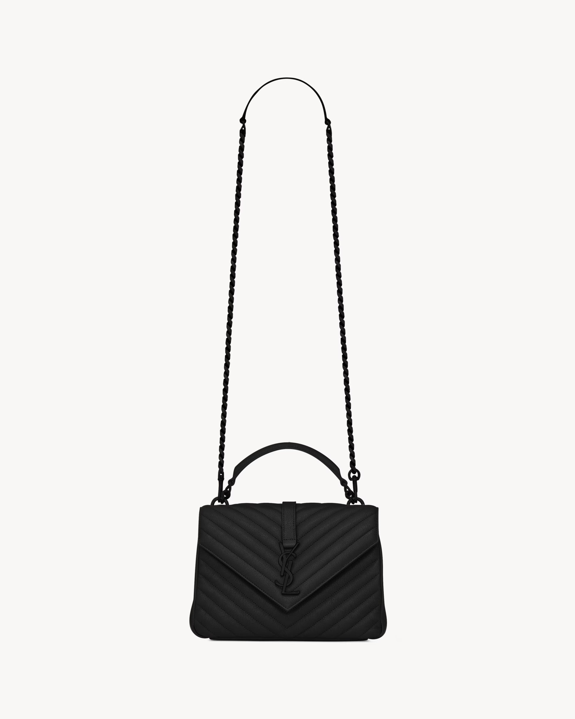 Ysl College Medium In Quilted Leather Bag