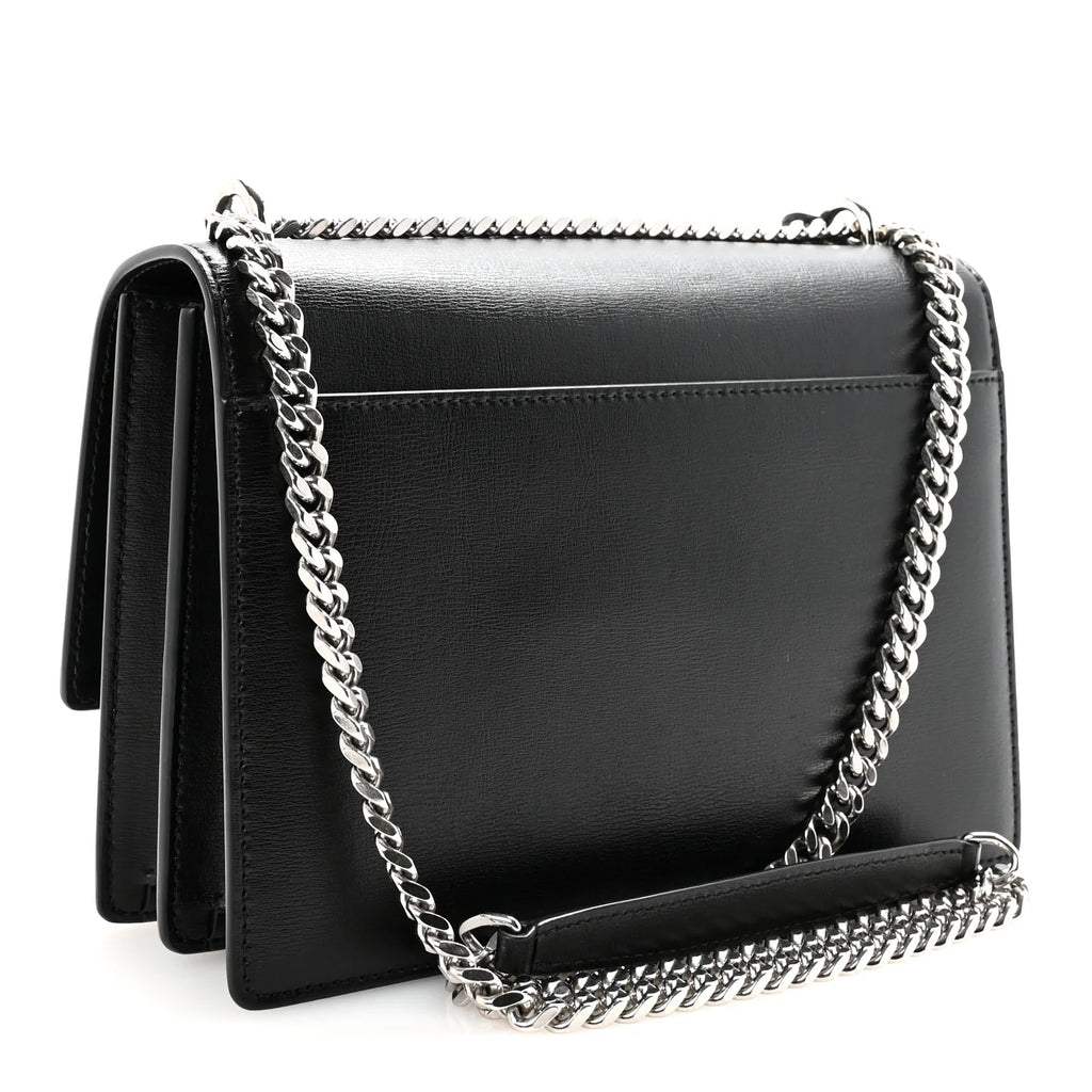 Ysl Calfskin Medium Monogram Sunset Black Bag
