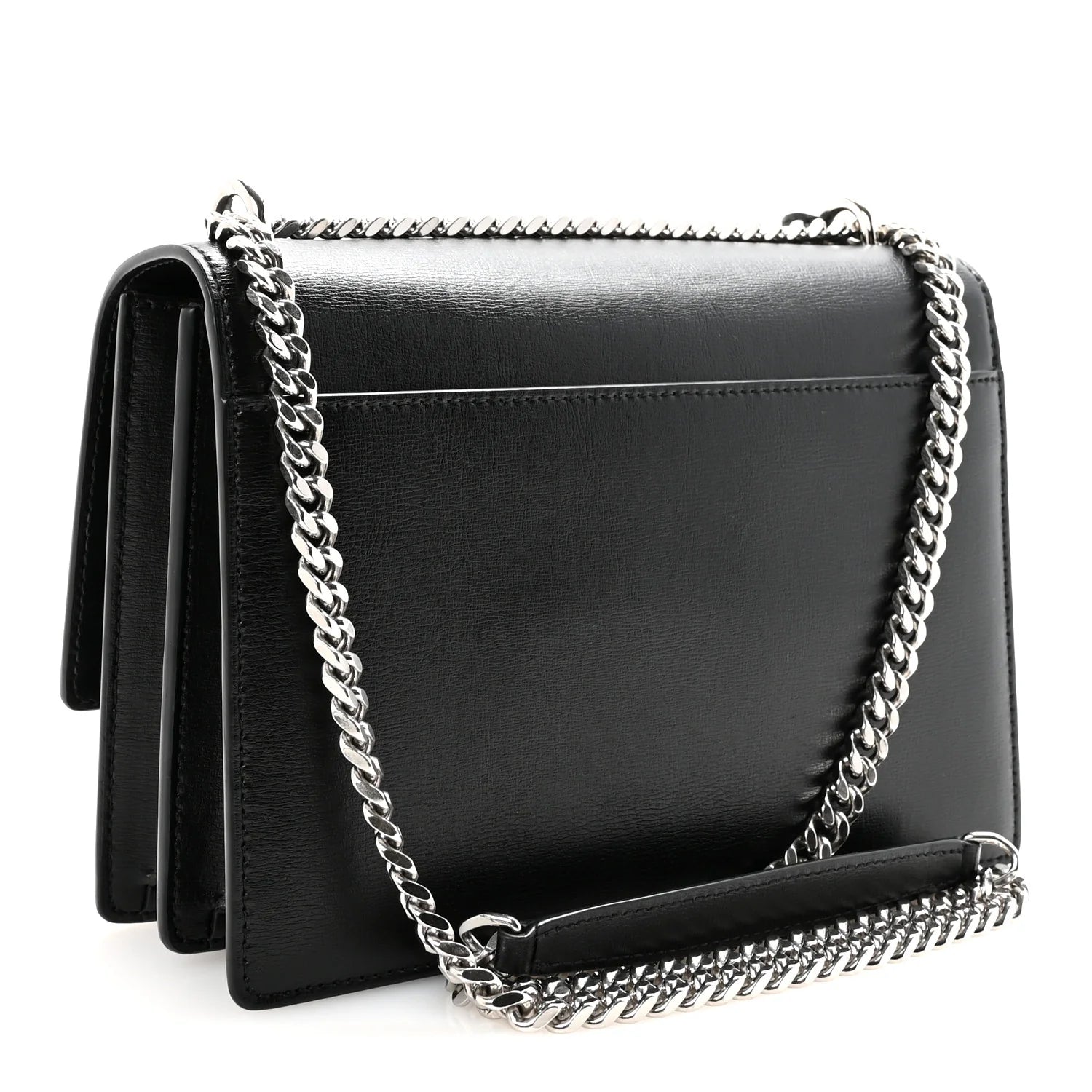Ysl Calfskin Medium Monogram Sunset Black Bag