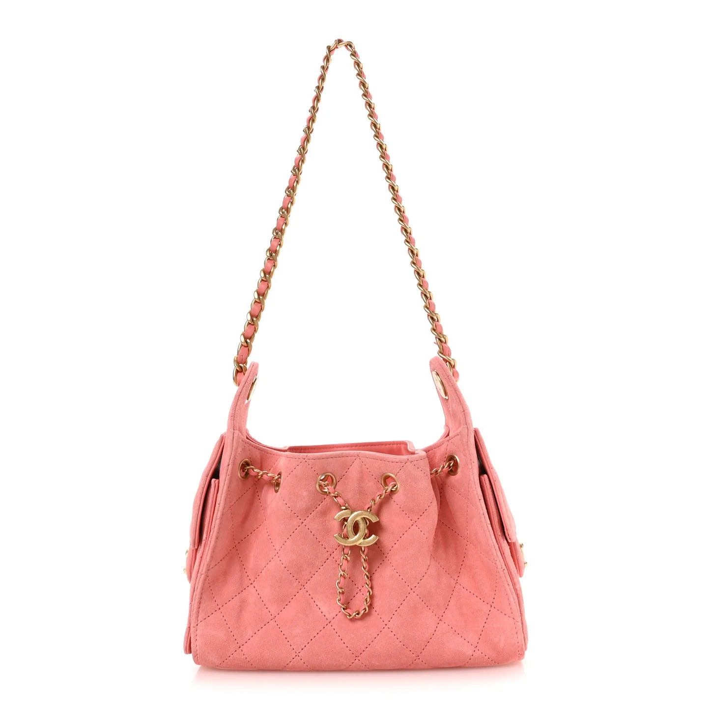 Suede Chanel Handbag Pink