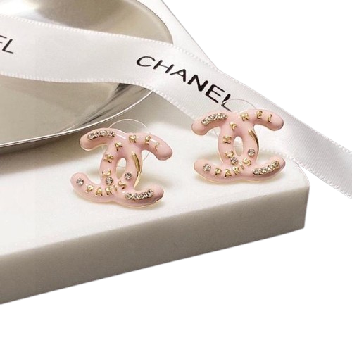 Chanel Logo Earrings Pink
